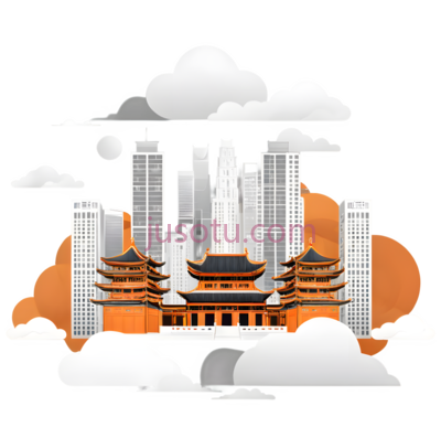 城市景观,插画,白色, 橙色, 黑色, PNG