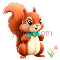 松鼠,卡通,橙色,白色PNG