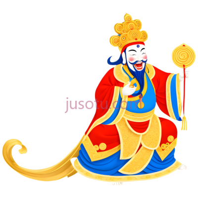 财神,红色,金色, PNG