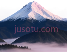 富士山,自然风光,白色,粉色PNG