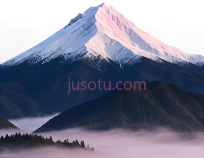 富士山,自然风光,白色,粉色, PNG