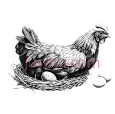 鸡,素描,黑白, PNG