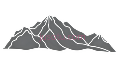 山脉,线条勾勒,白色, PNG