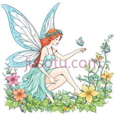 精灵,卡通,蓝色PNG