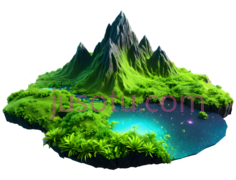 岛屿,插画,绿色,蓝色PNG