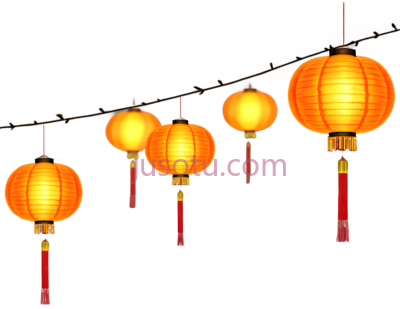 灯笼,中式,黄色, PNG