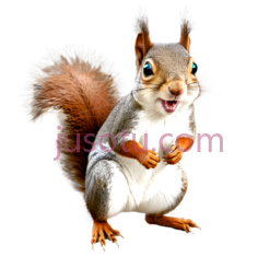 松鼠,卡通,灰白色PNG