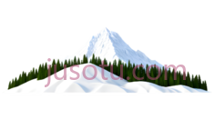 雪山,插画,白色, 绿色PNG