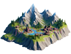 山脉,村庄PNG
