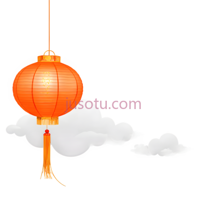 灯笼,中式,橙色, PNG