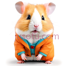 仓鼠,穿着衣服,橙色,白色PNG