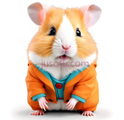 仓鼠,穿着衣服,橙色,白色, PNG