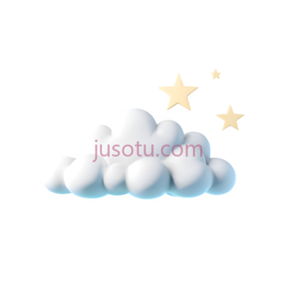 云朵,星星,卡通,白色, 黄色, PNG