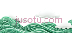 云朵,波浪,卡通,白色,绿色PNG