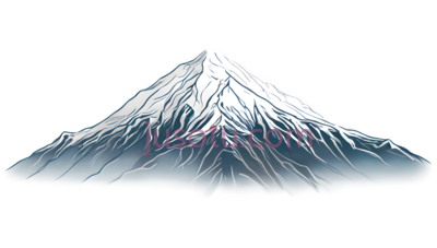 富士山,线条勾勒,白色, PNG
