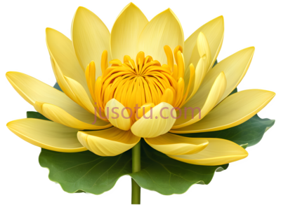 荷花,插画,黄色, PNG