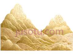 山峰,雕刻,金色PNG