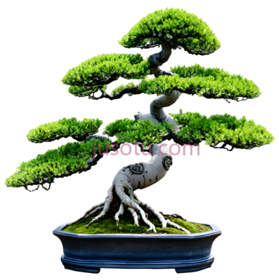 弯曲松树,盆景,,, PNG
