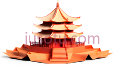 宝塔,中式建筑,金色PNG