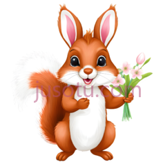 松鼠,卡通,橙色, 白色PNG