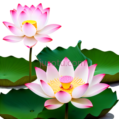 荷花,池塘,绿色,花瓣, PNG