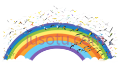 彩虹,卡通,红色,橙色,黄色,绿色,蓝色,紫色PNG