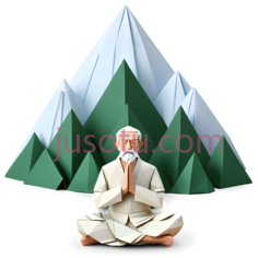 人物,冥想姿势,米色PNG