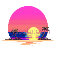 日落,复古,黄色,粉色,蓝色PNG