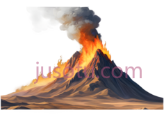 火山,插画,橙色, 红色, 白色PNG