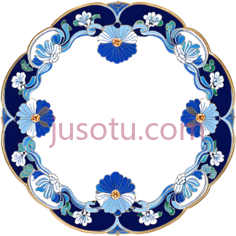 花环,图案,蓝色,白色,黄色PNG