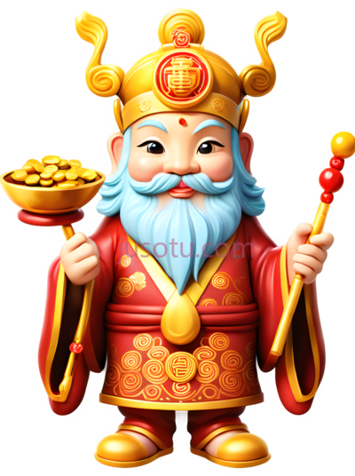 财神,财富,金锭,糖果色, PNG