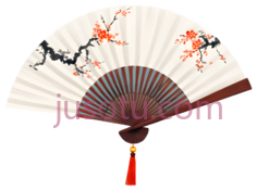 扇子,中式,白色,红色,黑色PNG