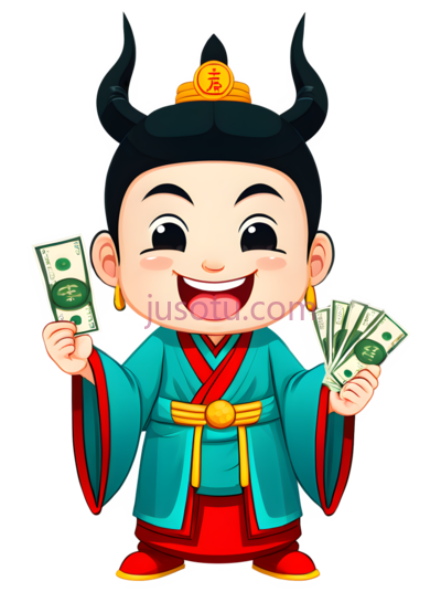 卡通,可爱,财神, PNG
