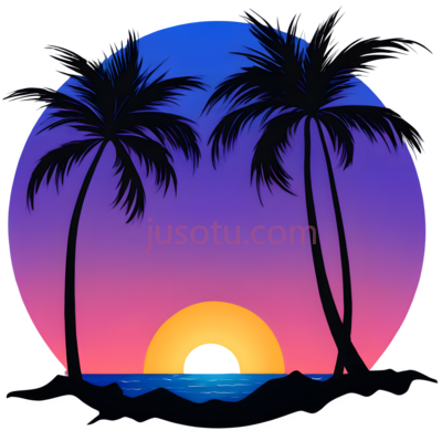日落,风景, PNG