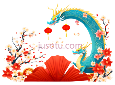 龙,中国,蓝色, PNG