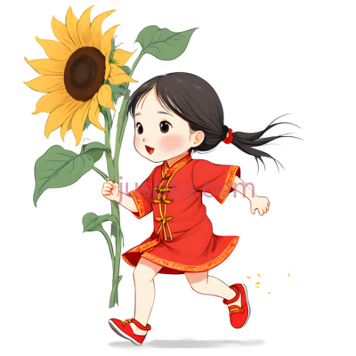 向日葵,卡通,黄色, PNG