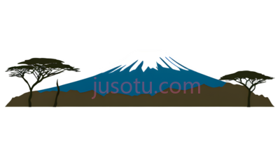 富士山,插画,蓝色,白色, PNG