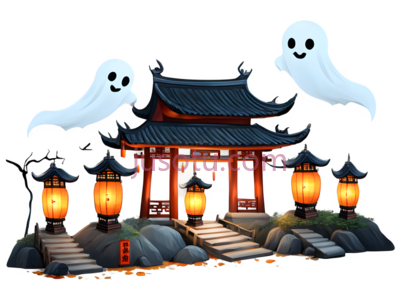 灯笼,古村落, PNG