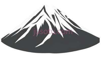 富士山,插画,白色,灰色, PNG
