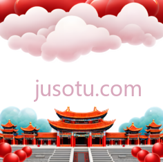 宫殿,中式建筑,红色,金色PNG