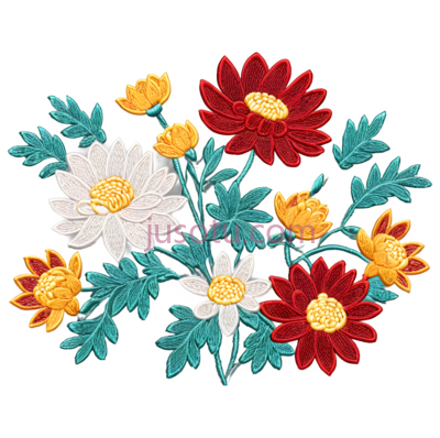 刺绣,菊花, PNG