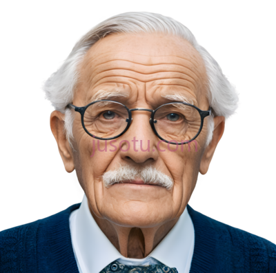 老人,正式,蓝色, PNG
