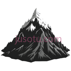 山峰,插画,黑白PNG