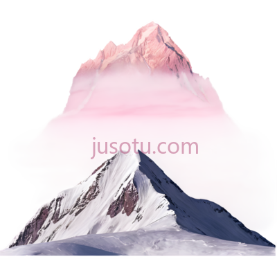 山峰,粉色,白色, PNG