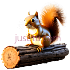 松鼠,卡通,橙色PNG