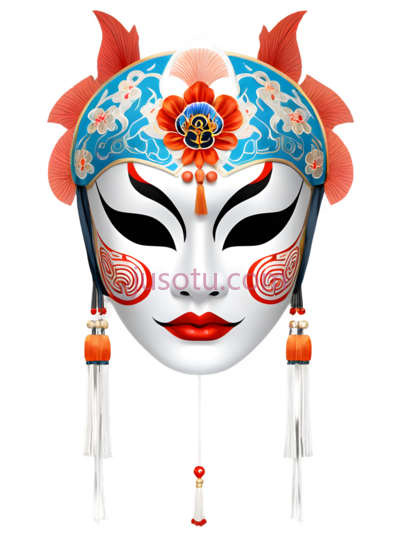 面具,戏剧,白色, 蓝色, 红色, PNG