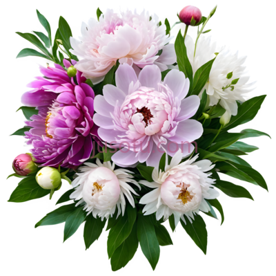 母亲节花束,花园,牡丹,大丽花,菊, PNG