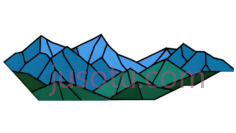山脉,几何图形,蓝色,绿色PNG