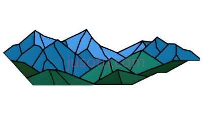 山脉,几何图形,蓝色,绿色, PNG