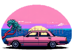 汽车,像素,粉色PNG
